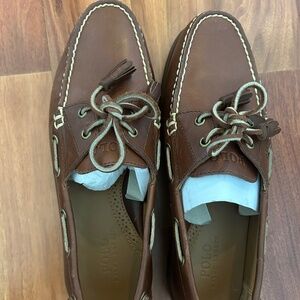 New Polo Ralph Lauren Leather Boat Shoe, 10.5